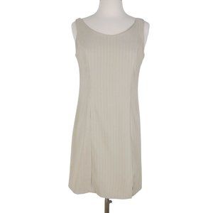 Vintage BREAKIN LOOSE 1990s Women's Beige Minimalist Sleeveless Sheath Dress 7/8